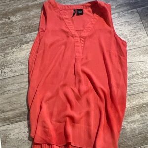 New Directions Vibrant Coral Sleeveless Blouse